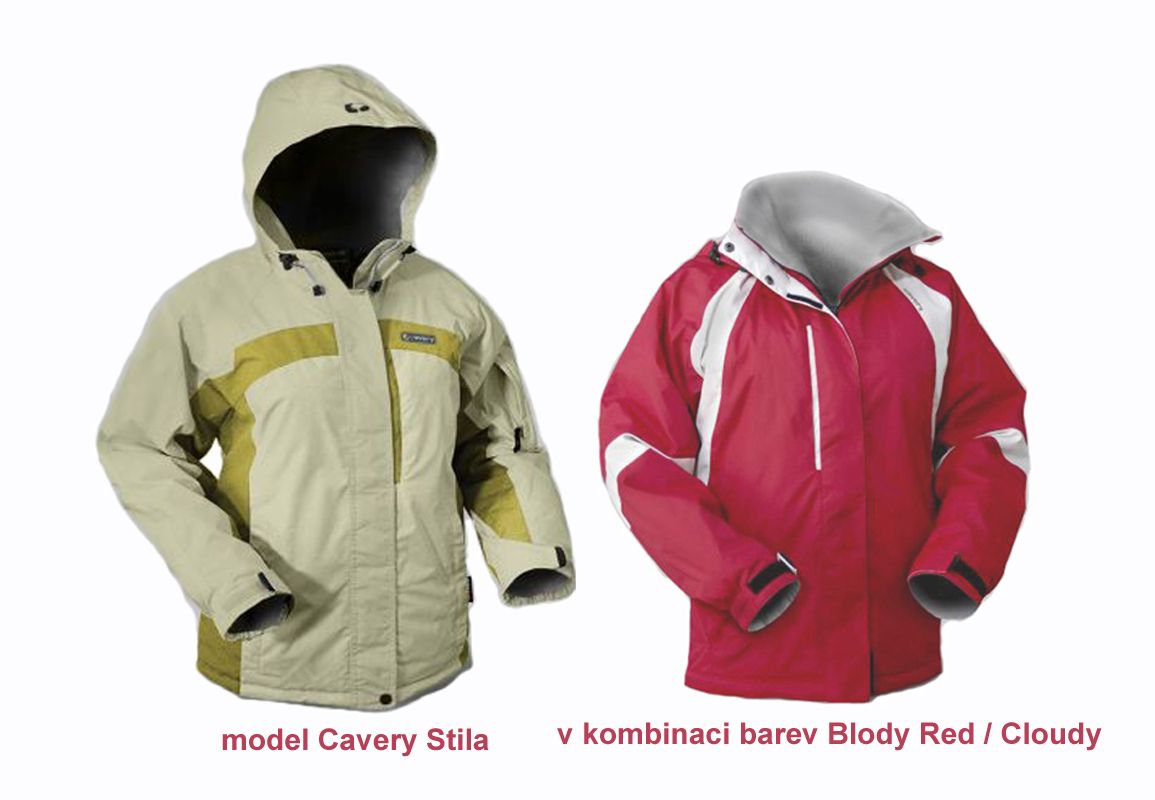 Cavery Stila Blody Red / Cloudy dámská zimní bunda Hannah
